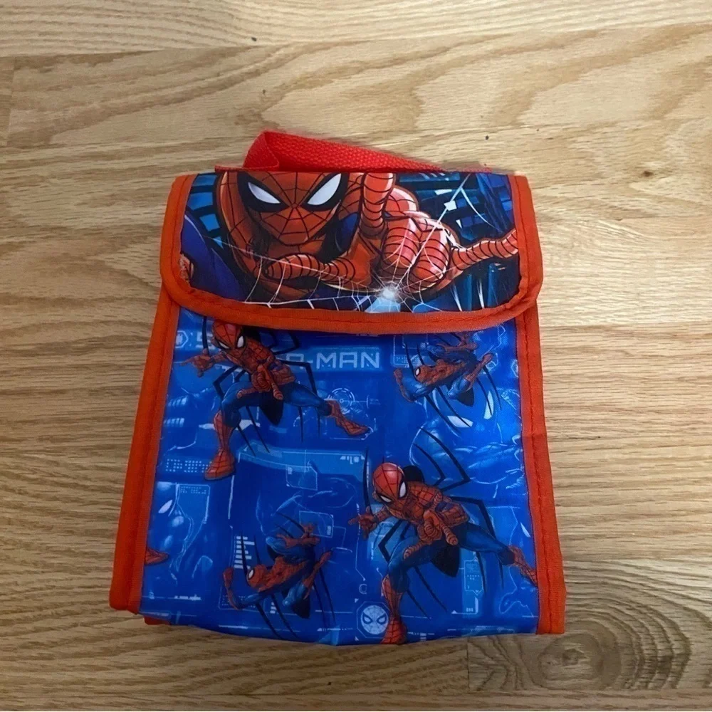 Spider-Man Lunch Can Package Tote Box Bag Blue Red